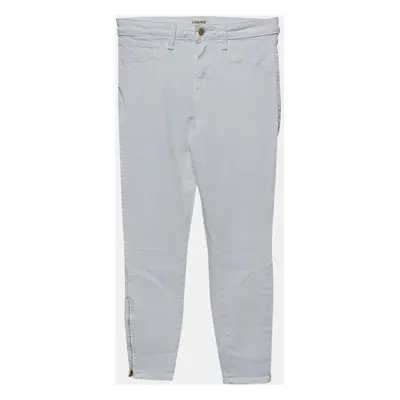 L'agence White Denim Zip Detail Skinny Andrea Jeans