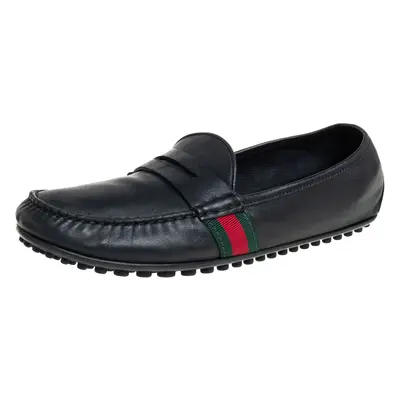 Gucci Black Leather Slip On Loafers Size 42.5