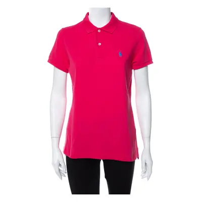 Ralph Lauren Pink Cotton Pique Skinny Polo T-Shirt