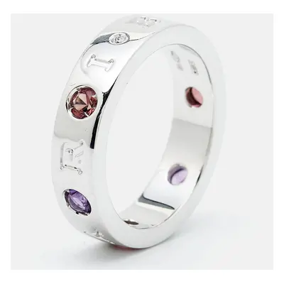 Bvlgari Roman Sorbets Multi Gemstones 18k White Gold Ring Size