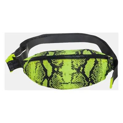 Off-White Neon Green/Black Python Print Nylon Fanny Pack Belt Bag