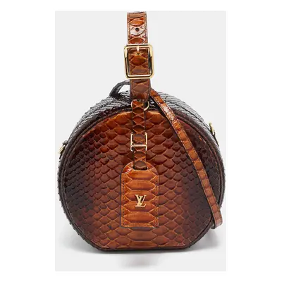 Louis Vuitton Brown Python Petite Boite Chapeau Bag