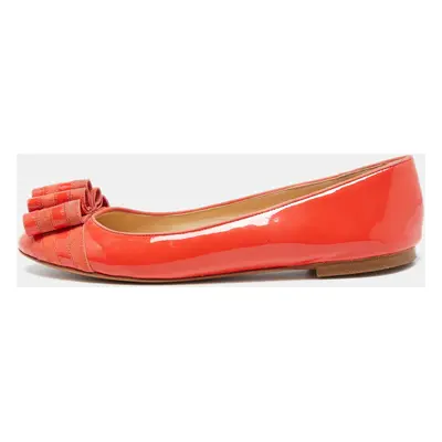 Moschino Orange Patent Leather Ballet Flats Size