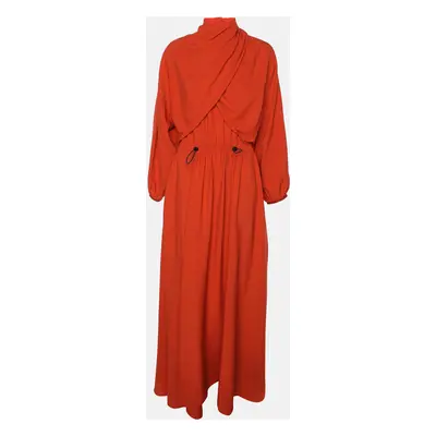 Kenzo Orange Viscose Longsleeve Maxi Dress