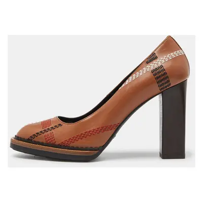 Tod's Brown Leather Platform Pumps Size 37.5