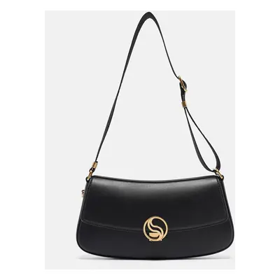 Stella McCartney Black Leather S-Wave Shoulder Bag