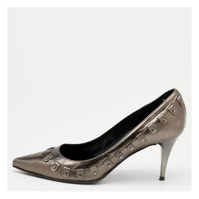 Burberry Metallic Leather Pointed Toe Pumps Size