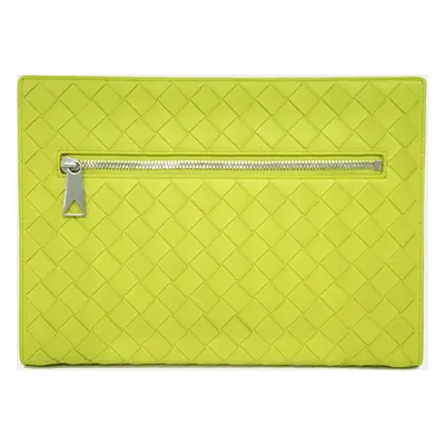 Bottega Veneta Green Intrecciato Leather Clutch