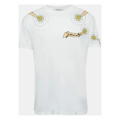 Givenchy White Goat Print Cotton Knit Crew Neck T-Shirt