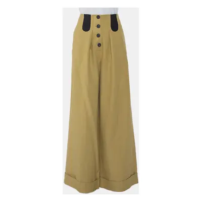 Rosie Assouiin Beige Cotton High Waist Busted Girdle Palazzo Pants