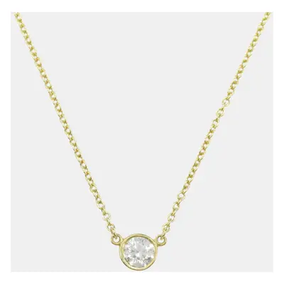 Tiffany & Co. Diamond Necklace 18k Yellow Gold Clear Metal