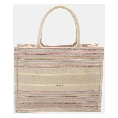 Christian Dior Canvas Beige Multicolor Dior Book Tote Medium Bag