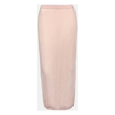 Fendi Pink Monogram Knit Midi Skirt