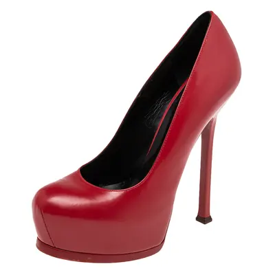 Saint Laurent Red Leather Tribtoo Pumps Size 38.5