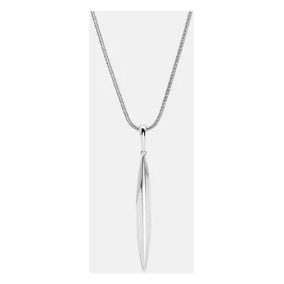 Tiffany & Co. Feather Pendant 18k White Gold Snake Chain Pendant Necklace