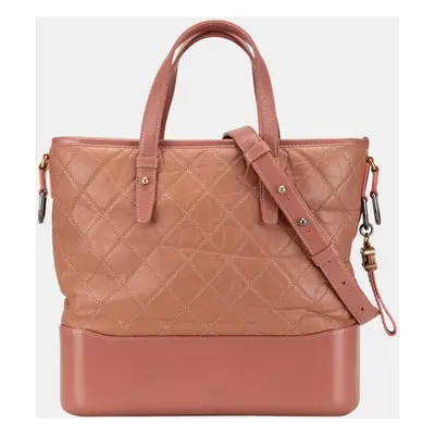 Chanel Pink Medium Quilted Calfskin Gabrielle Shopping Satchel