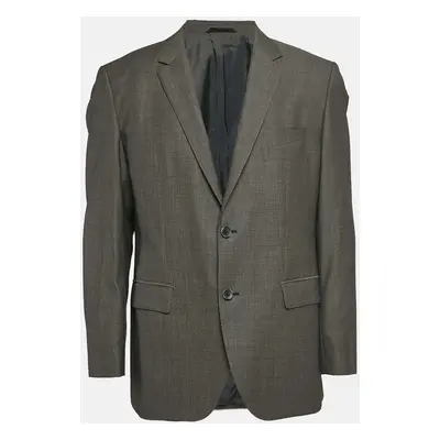 Boss By Hugo Boss Grey Patterned Virgin Wool Blazer