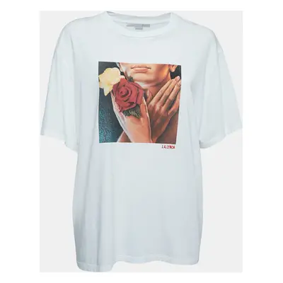 Stella McCartney White Graphic Print Half Sleeve T-Shirt