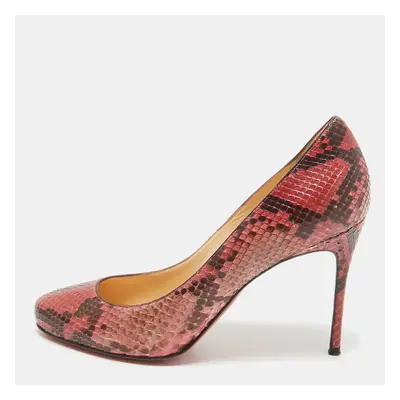 Christian Louboutin Pink/Brown Python Elisa Pumps Size