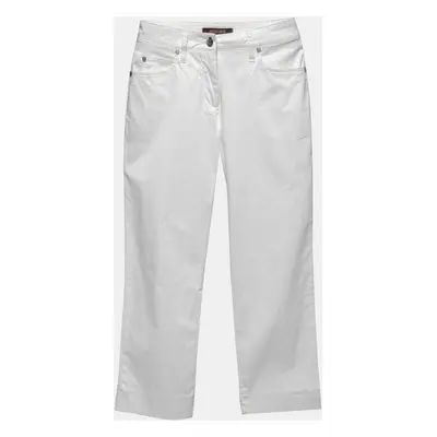 Roberto Cavalli White Cotton Capri Pants