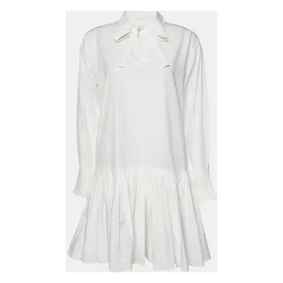 See by Chloe White Cotton Drop Waist Flared Dress