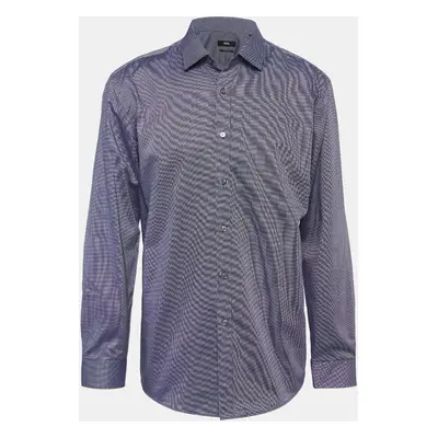 Boss By Hugo Boss Blue Ditsy Cotton Long Sleeve Shirt 4XL