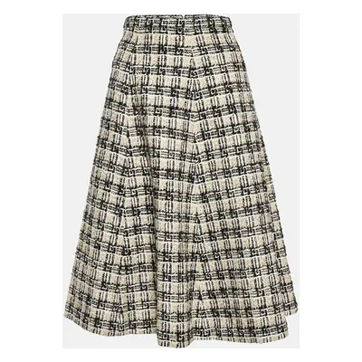 Gucci Beige/Black G Check Tweed Midi Skirt