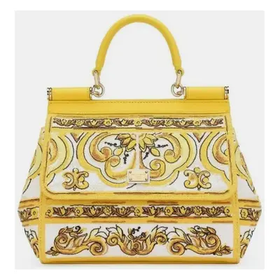 Dolce & Gabbana Yellow Sicily St Maiolica Top Handle Bag