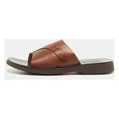 Tod's Brown Leather Slide Sandals Size 45.5