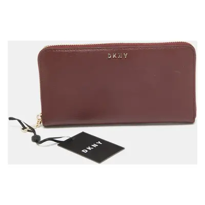 DKNY Burgundy Leather Bryant Zip Continental Wallet