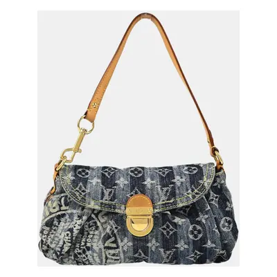 Louis Vuitton Blue Monogram Denim Mini Pleaty Raye Handbag