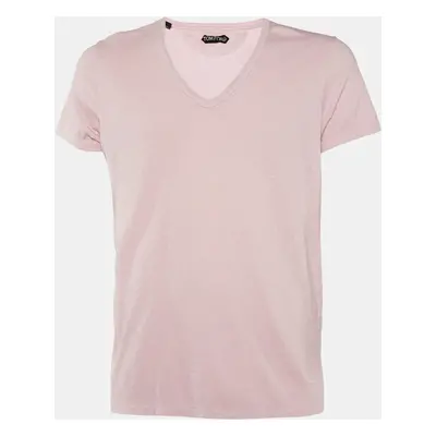 Tom Ford Light Pink Cotton Knit V-Neck T-Shirt