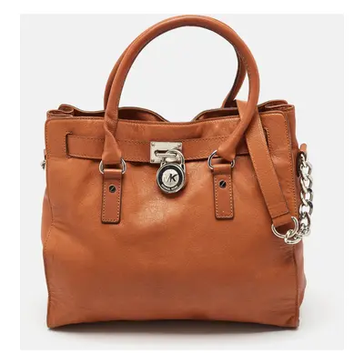 Michael Kors Brown Leather Large Hamilton North South Tote