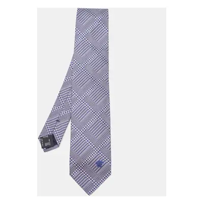 Versace Grey/Navy Blue Patterned Silk Tie