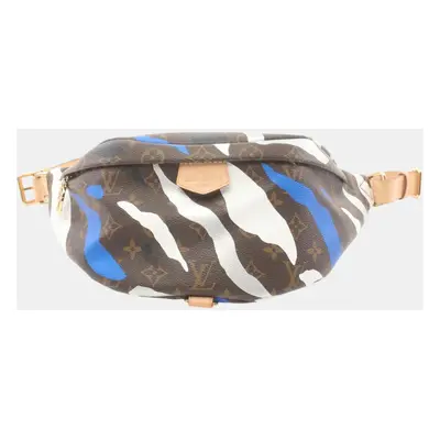 Louis Vuitton League of Legends Brown Blue Multicolor Coated Canvas Leather MM Monogram Waist Ba