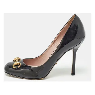 Gucci Black Patent Leather Horsebit Pumps Size