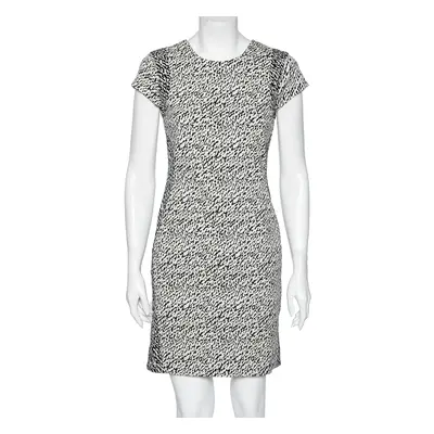 Diane Von Furstenberg Monochrome Cotton Wave Jacquard Pele Snake Dress