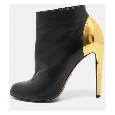 Sergio Rossi Black Leather Ankle Booties Size