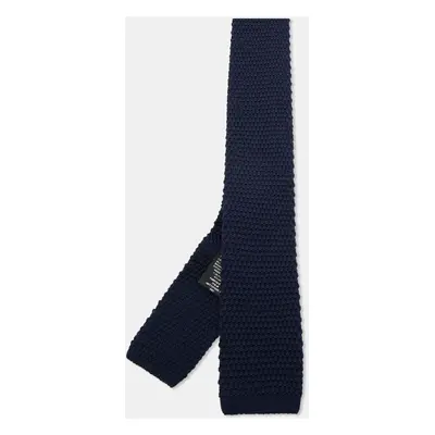 Boss By Hugo Boss Navy Blue Cotton Knit Slim Tie