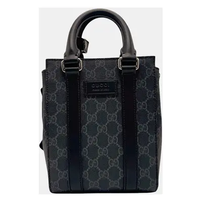 Gucci Gray Black Silver GG Supreme Shoulder Bag