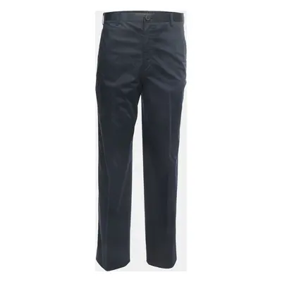 Giorgio Armani Navy Blue Cotton Trousers