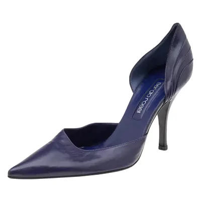 Sergio Rossi Purple Leather Pointed Toe Pumps Size