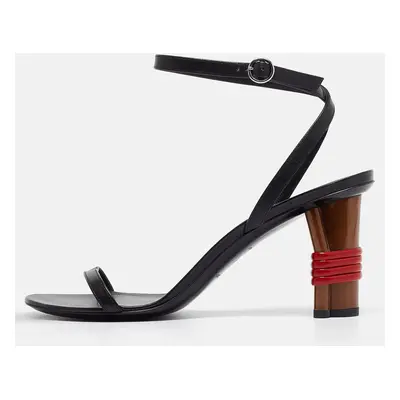 Balenciaga Black Leather Ankle Strap Sandals Size