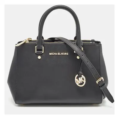 Michael Kors Black Leather Medium Sutton Tote