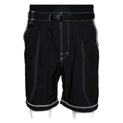 John Elliott Black High Shrunk Nylon Mountain Shorts