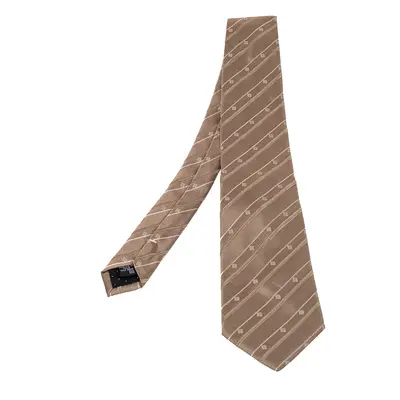 Givenchy Vintage Beige Patterned Silk Jacqaurd Tie