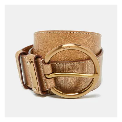 Prada Metallic Gold Leather Waist Belt