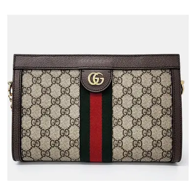 Gucci Beige GG Supreme Canvas Ophidia Shoulder Bag