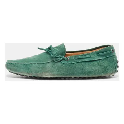 Tod's Green Suede Bow Loafers Size