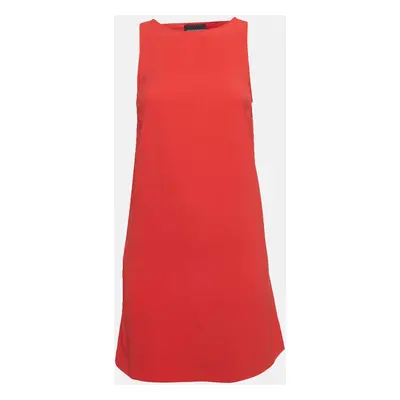 Zadig & Voltaire Red Crepe Cut-Out Detail Sleeveless Mini Raff Dress